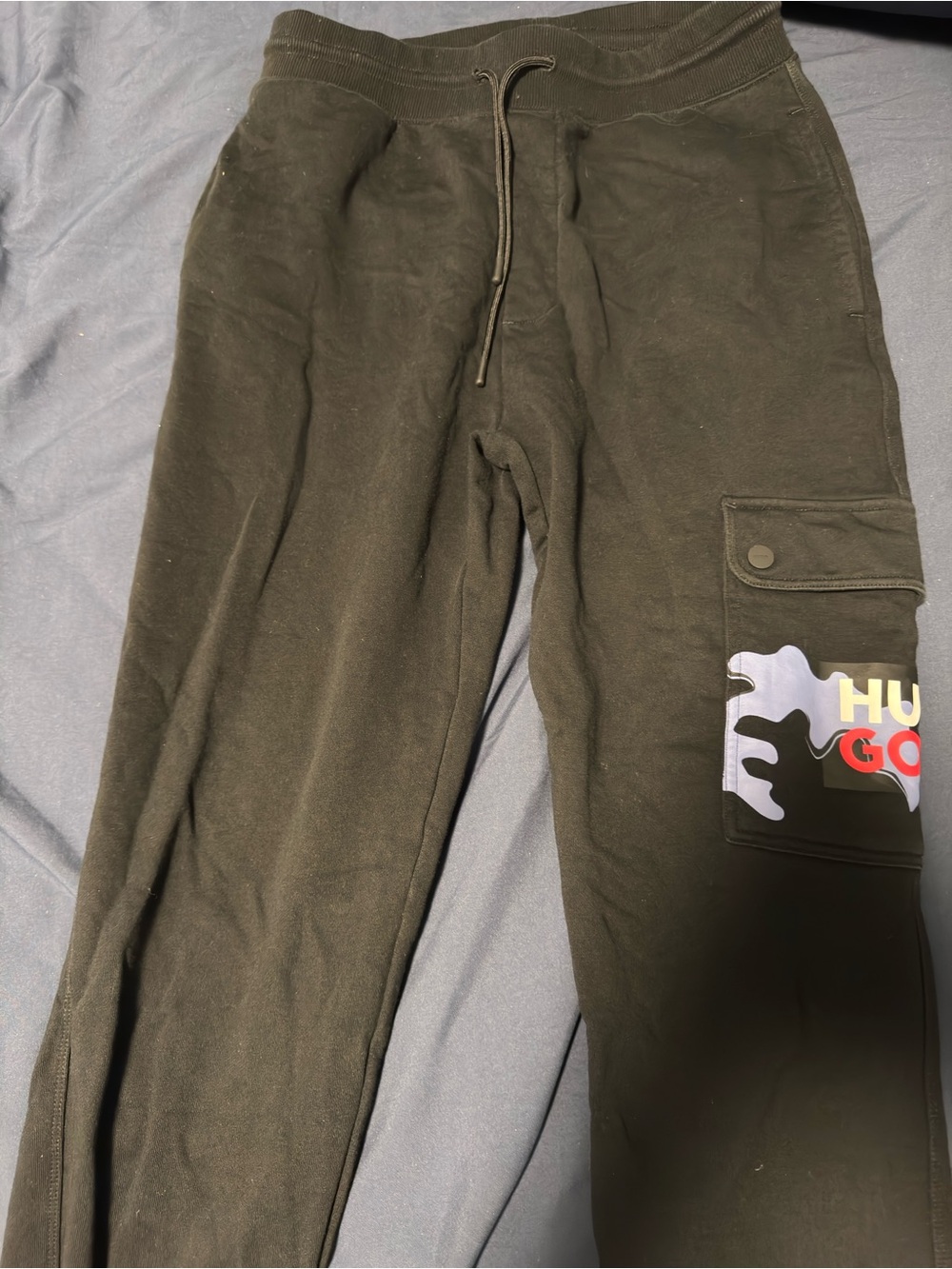 Graphic Cargo Sweatpants - black
